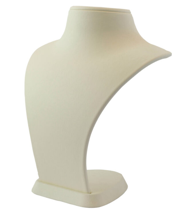 cream jewelry necklace display