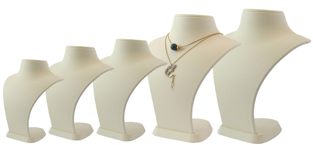 cream necklace stands