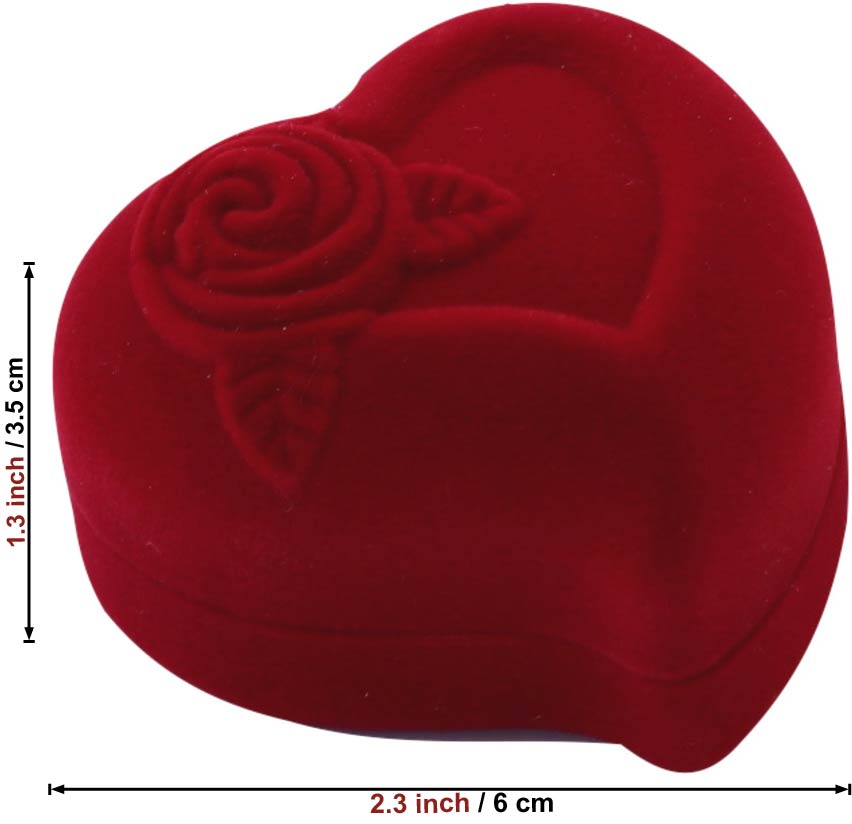 Velvet Heart-Shaped ring Box